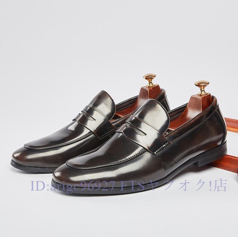 B3478☆新品本革 ローファー スリッポン 職人手作り ビジネスシューズ 高級牛革 レザーシューズ 革靴紳士靴フォーマル24.5~27.5cm拍卖