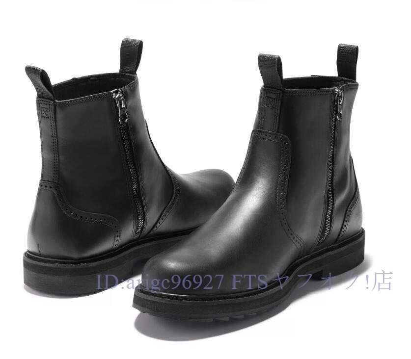 B3141☆新品サイドゴアブーツ メンズブーツ ショートブーツ 秋冬靴 レザーブーツ 短靴 黒色 26cm拍卖