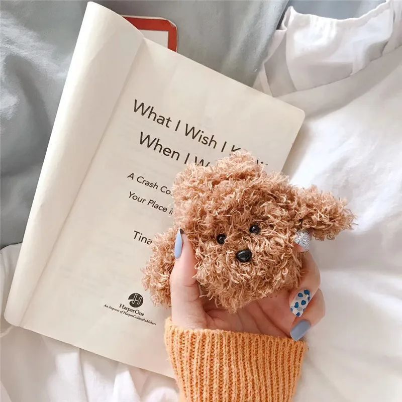 Airpods 3 ダークブラウン ケース 韓国 トイプードル 犬 いぬ かわいい ぬいぐるみ カバー 茶色 お揃い イヤホン CD0077拍卖