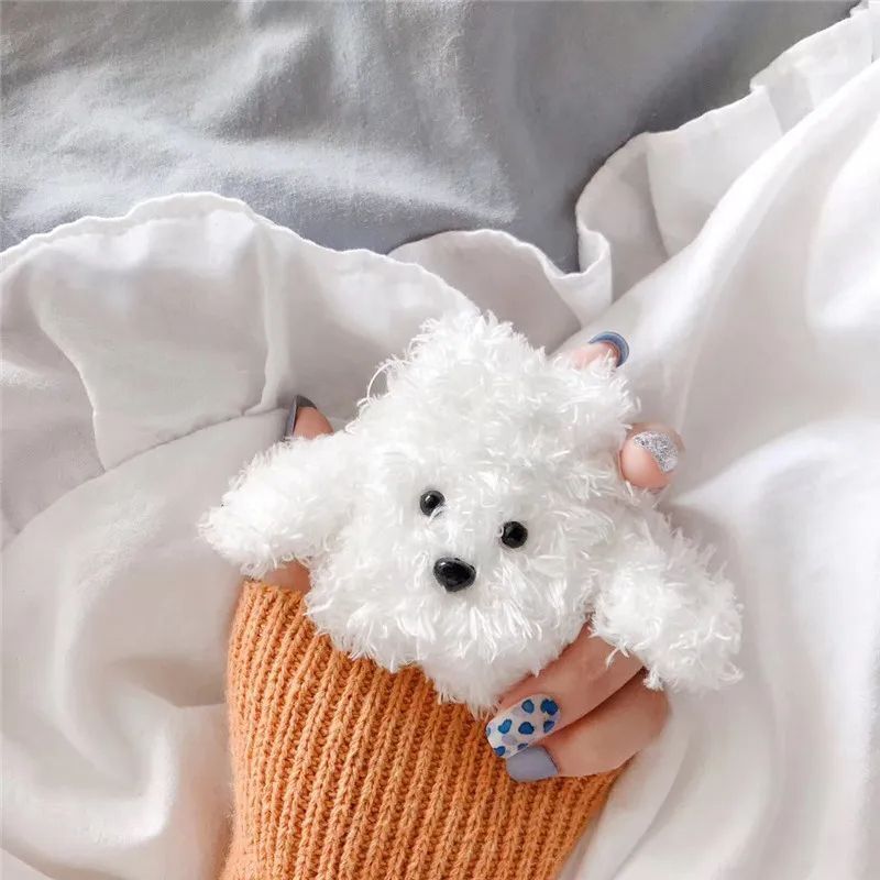 ホワイト AirPods Pro Pro2 ケース 韓国 トイプードル 犬 いぬ かわいい ふわふわ ぬいぐるみ おしゃれ カバー 白 お揃い イヤホン CD0077拍卖