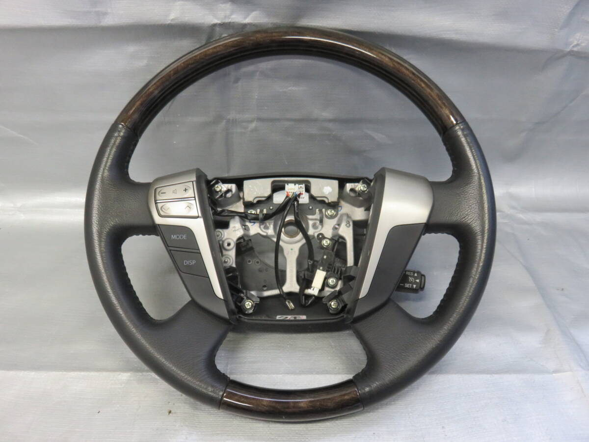 ★STD4744 トヨタ ヴェルファイア ANH20W 後期 純正 ウッドコンビハンドル ステアリング レザー ウッド木目調 ANH25W GGH20W GGH25W拍卖