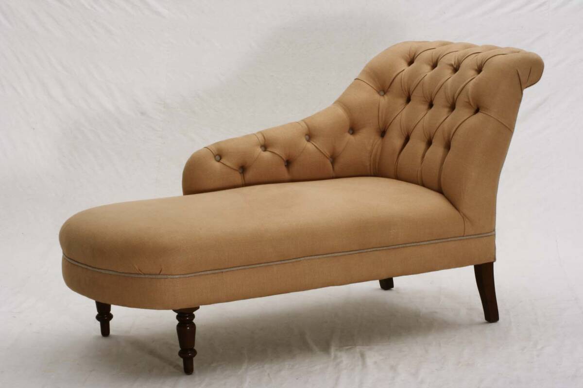 124-522布張り長いすキャメルベージュ@380拍卖