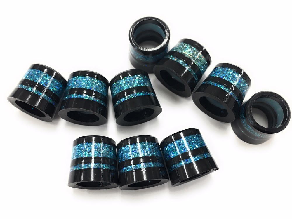 ゴルフ 350tip用 フェルール ゴルフソケット 黒xブルーメタリックライン 【10個】8.9×12×13.2 ユーティリティ用 グリッタースリーブ 拍卖