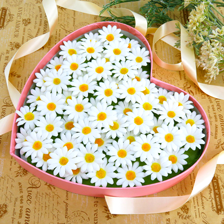 ソープフラワー 【 マーガレット ハートボックス 】専用スタンド付 花の形の入浴剤 バスフレグランス お祝い ギフト インテリア フラワー拍卖