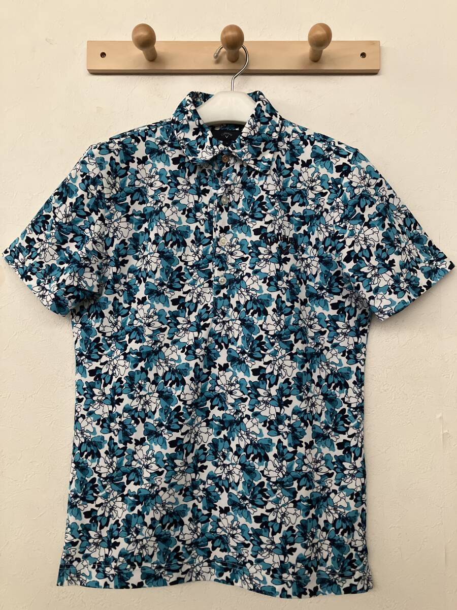 Callaway キャロウェイ メンズ 美品 ブルー花柄 速乾シャツ拍卖