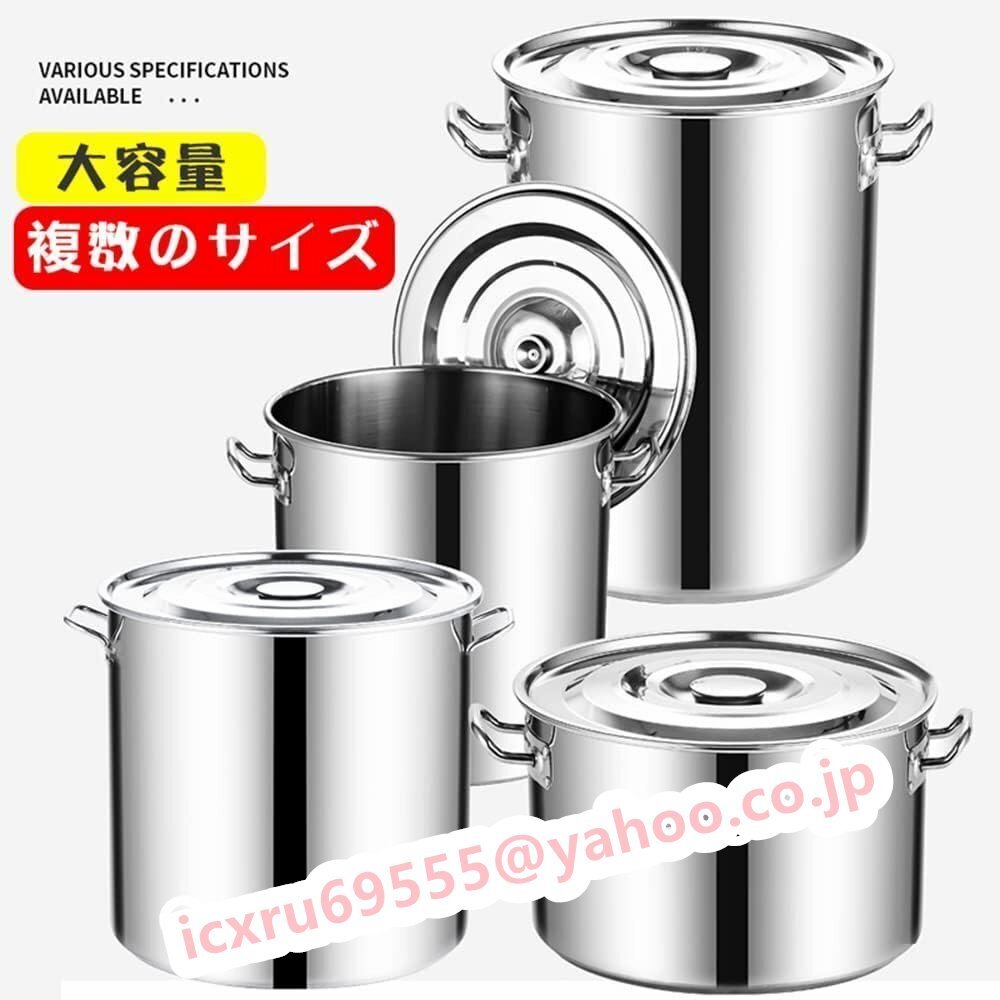 パスタ鍋 寸胴鍋 両手鍋 深型 煮物 ステンレス製 洗いやすい 蓋付き オール熱源対応拍卖