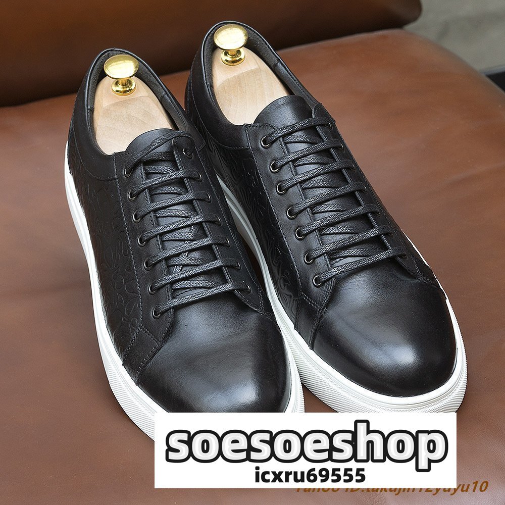 定価7万超◆最高級 スニーカー メンズ スリッポン 本革 レザーシューズ 牛革 ローファー 紳士靴 ビジネスシューズ 革靴 ブラック 24.5-28.5拍卖