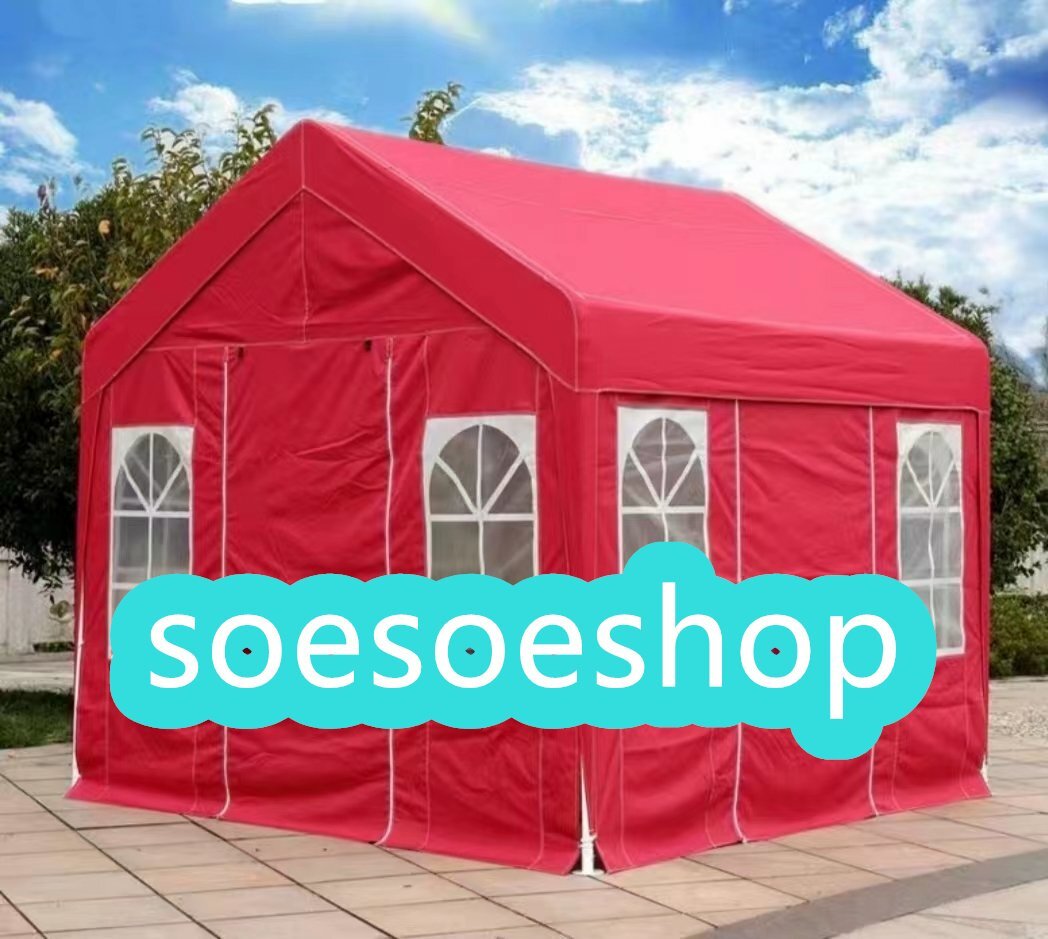 強くお勧め★ 屋外 モバイルテント 日よけ防風 防雨 4つの側面窓付き 取り外し可能 家庭用 ガレージテント 多用途拍卖