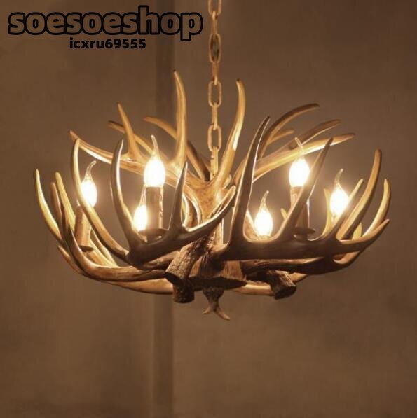 高品質◆美品 北欧デザイン鹿の角ペンダントライト★ペンダントライト シーリングライト シャンデリア LEDペンダントランプ 天井照明器具拍卖