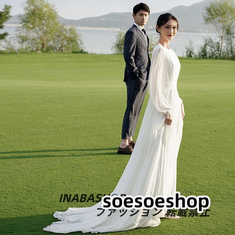 ウェディング ドレス ウェディングドレス 長袖 ウエディングドレス 花嫁ドレス パーティードレス ファスナータイプ 二次会 結婚式 海外挙式拍卖