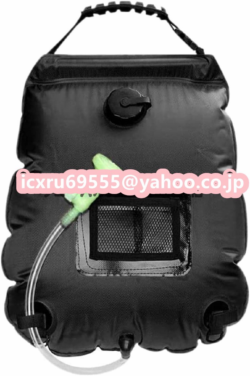 特価★キャンプシャワーバッグ 5ガロン/20L太陽ソーラー暖房 温度インジケータ 温水 屋外ハイキングクライミング拍卖