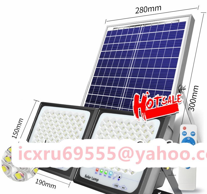 ◆稀少品◆LED投光器 ソーラーライト 街灯 屋外用 太陽光発電 防水 高輝度 バッテリー残量表示 防犯ライト ガーデンライト駐車場 照明 庭用拍卖