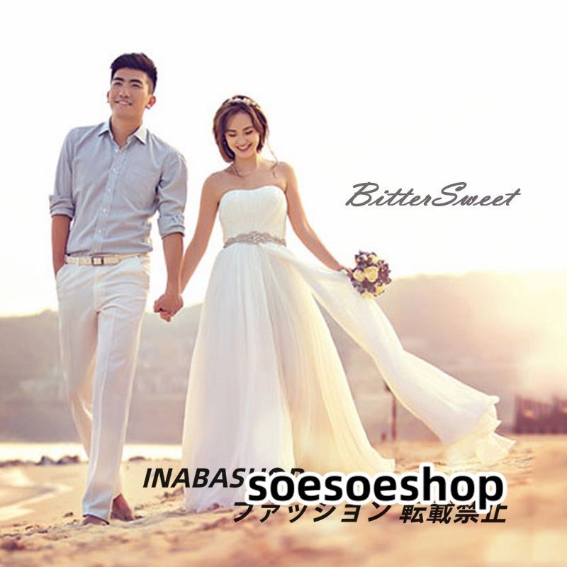 ウェディングドレス ウエディングドレス ビスチェ スレンダーライン 花嫁ドレス 二次会 結婚式 二次会ウエディングドレス 前撮り拍卖