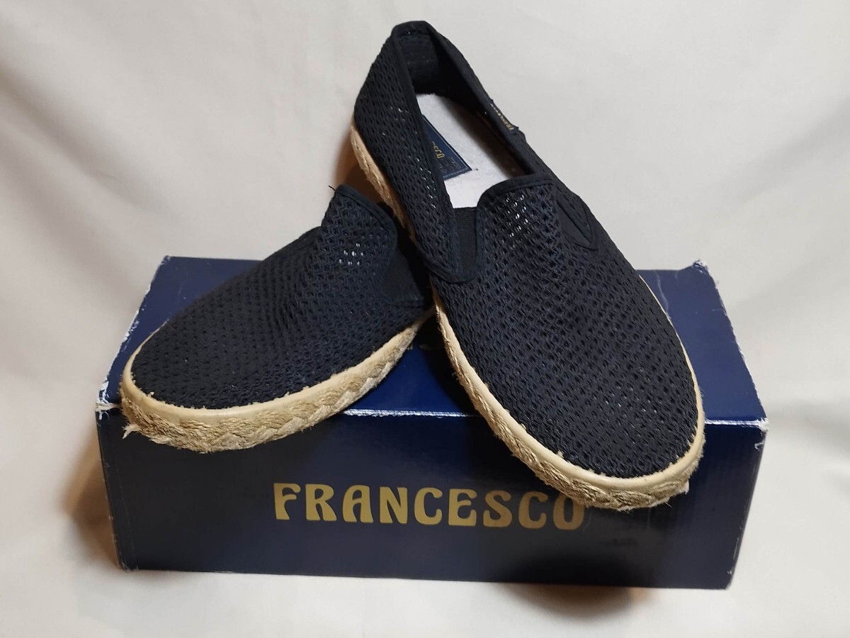 FRANCESCO メッシュ スリッポン スニーカー 41 エスパドリーユ メンズ フランチェスコ スペイン エスパドリュー フラットシューズ 春 夏拍卖