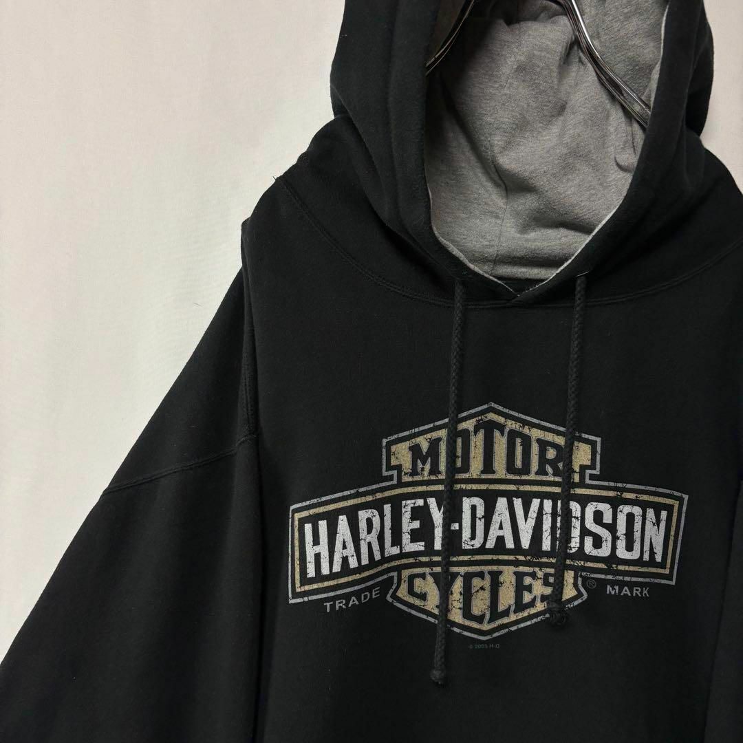 ハーレーダビッドソン スウェットパーカー トレーナー ブラック Lサイズ 古着拍卖