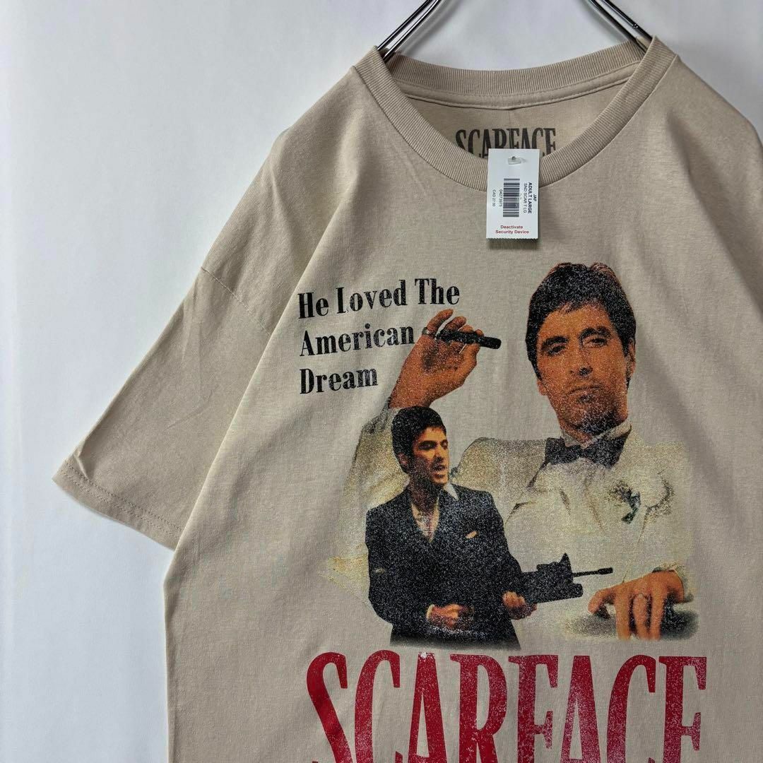新品 スカーフェイス ムービーTシャツ アルパチーノ 映画 ベージュ Lサイズ拍卖
