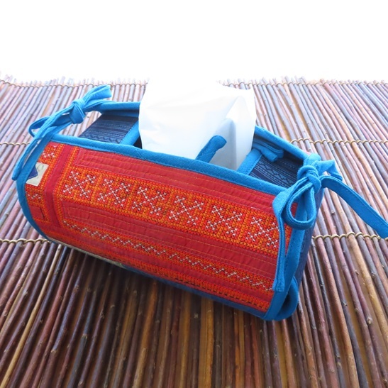 〓 新品 〓 モン族 ティッシュケース 〓 少数民族 刺繍 古布 エスニック アジアン ティッシュボックス おしゃれ 〓B050拍卖