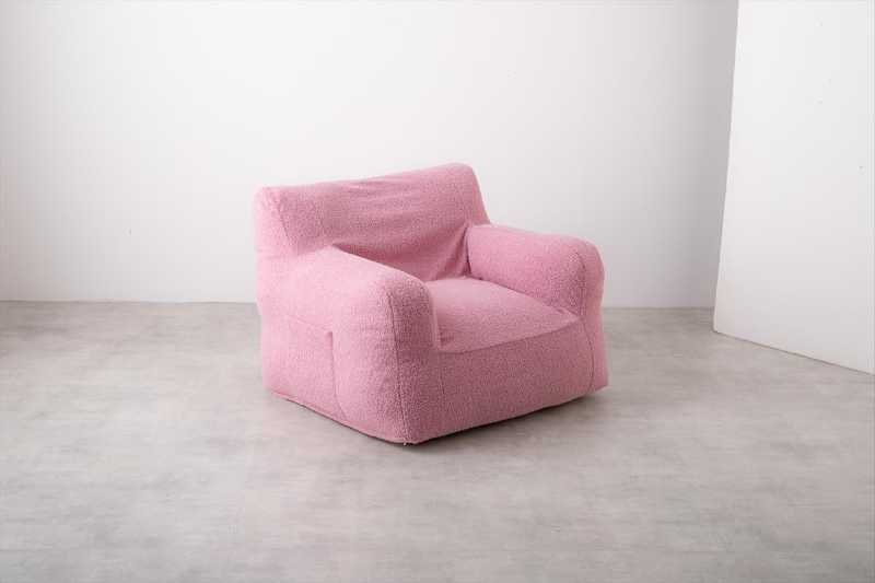 1人掛けビーズソファ カバーリングでお洗濯可能 ピンク色拍卖