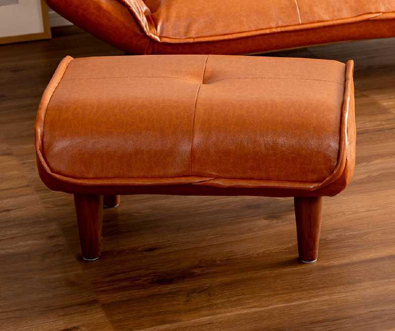 スツール 背なし 合成皮革ブラウン色 ヴィンテージオットマン拍卖