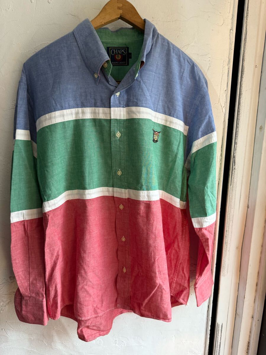 90s チャップスラルフローレン マルチボーダーシャツ ボタンダウンシャツ ラルフローレン拍卖