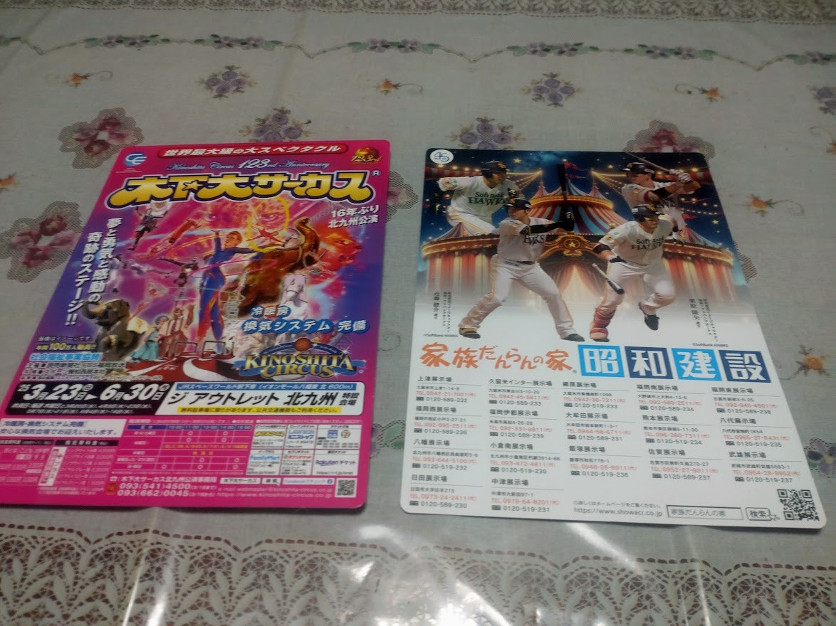 ■木下大サーカス★下敷き2枚★福岡公演★ホワイトライオン★ホークス■拍卖