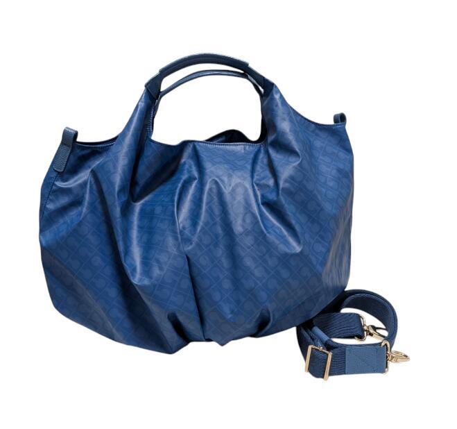 新品同様 ゲラルディーニ 2WAY ハンドバッグ ショルダーバッグ トートバッグ ブルー 青 レディース ソフティ 【中古】拍卖