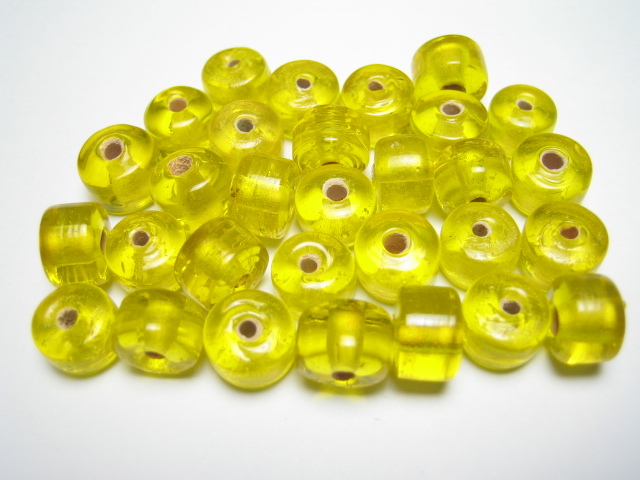 ◎●グラスビーズ トンボ玉  黄色 30 個セット     とんぼ玉       NO.45 ガラスビーズ拍卖