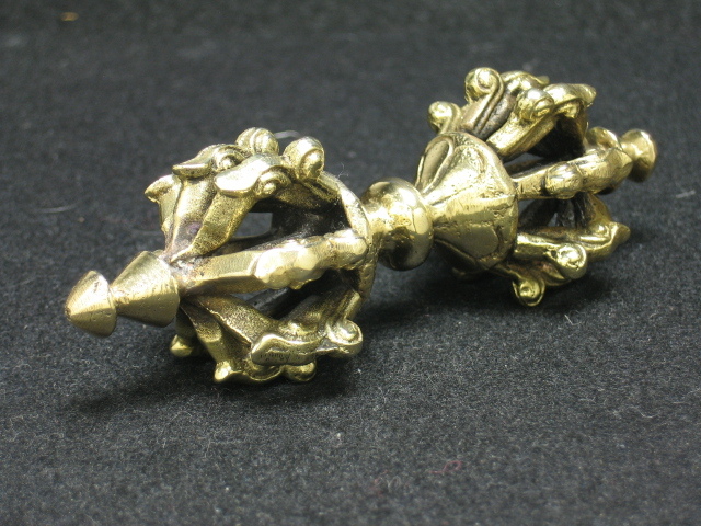 ◎●九鈷杵(金剛杵)  チベット仏教仏具 真鍮製  ヴァジュラ  ドルジェ NO.8拍卖