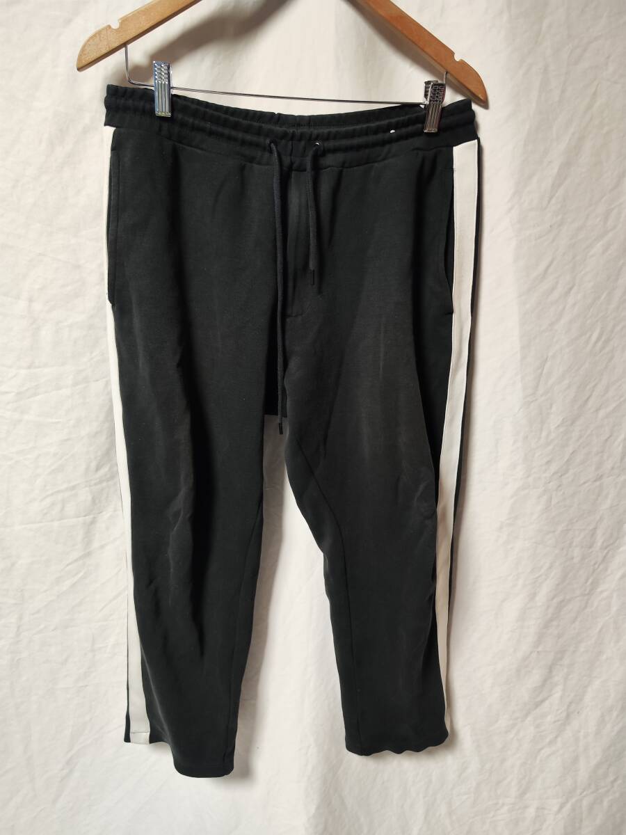 GU サイドラインイージーアンクルパンツ スウェットパンツ 黒 メンズ L拍卖