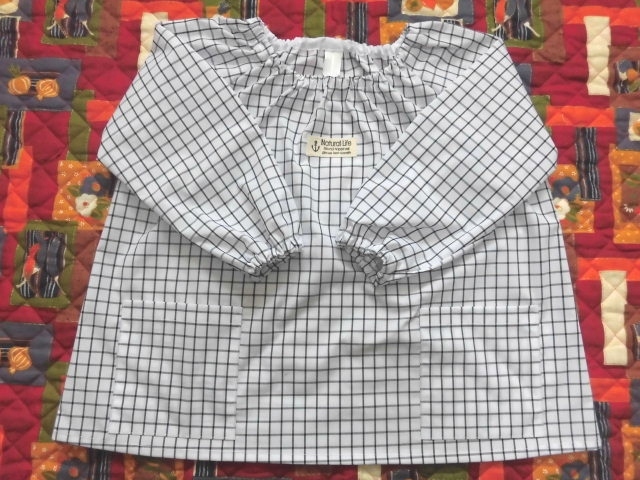 即決【長袖スモック・100~110/黒線チェック】sc2843拍卖