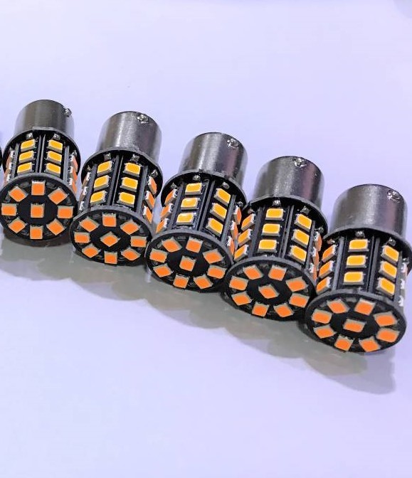 12V車用 S25 LED 33連 シングル球 アンバー 4個+保障1個 (計5個) ウィンカー球などに拍卖