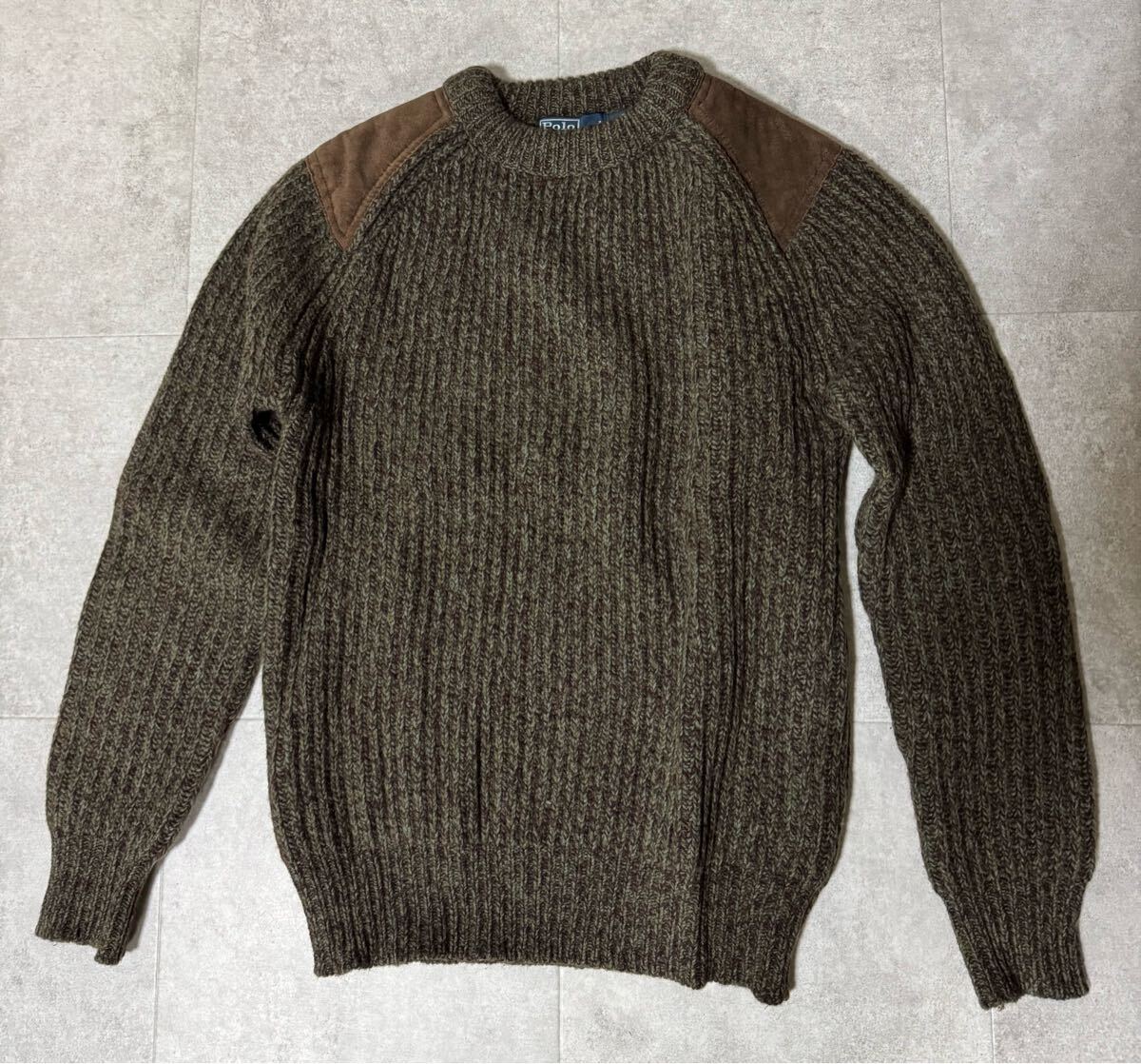 POLO RALPH LAUREN 羊毛アルパカ混 エルボ―パッチニット【S 170/92A】ポロラルフローレン 拍卖