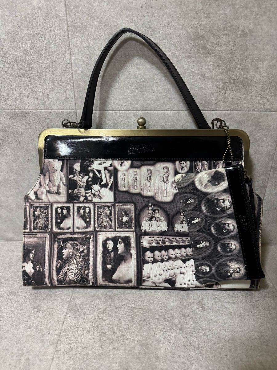 【希少】Jean Paul GAULTIER アンティークドール&テディベア柄 ポーチ付きトートバッグ がま口 ジャンポールゴルチエ拍卖