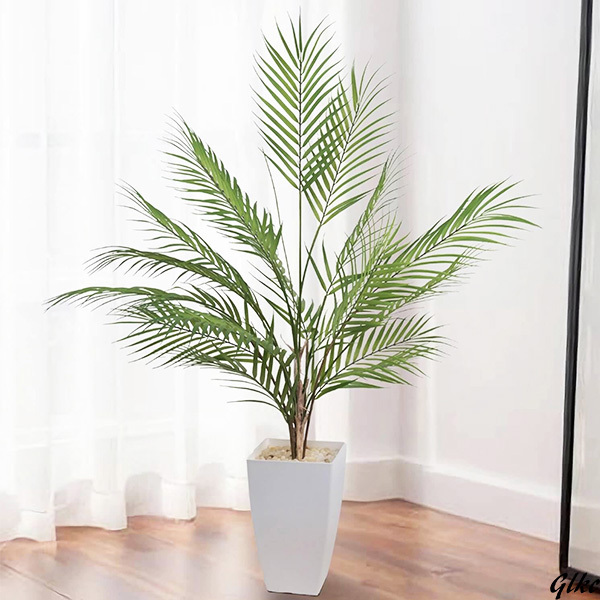 【高さ約100cmの大型サイズで、インテリアのアクセントとして活躍】 フェイクグリーン 人工 観葉植物 ヤシの木 鉢付き おしゃれ拍卖