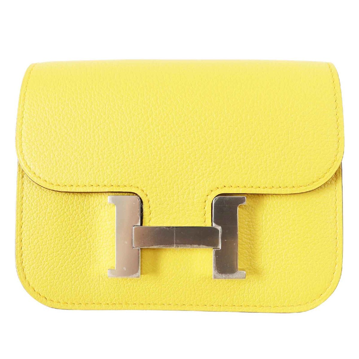 未使用品◎HERMES エルメス コンスタンス スリム ヴェルソ シルバー金具 エバーカラー コインケース サン ニューブルージーン W刻印 仏製拍卖