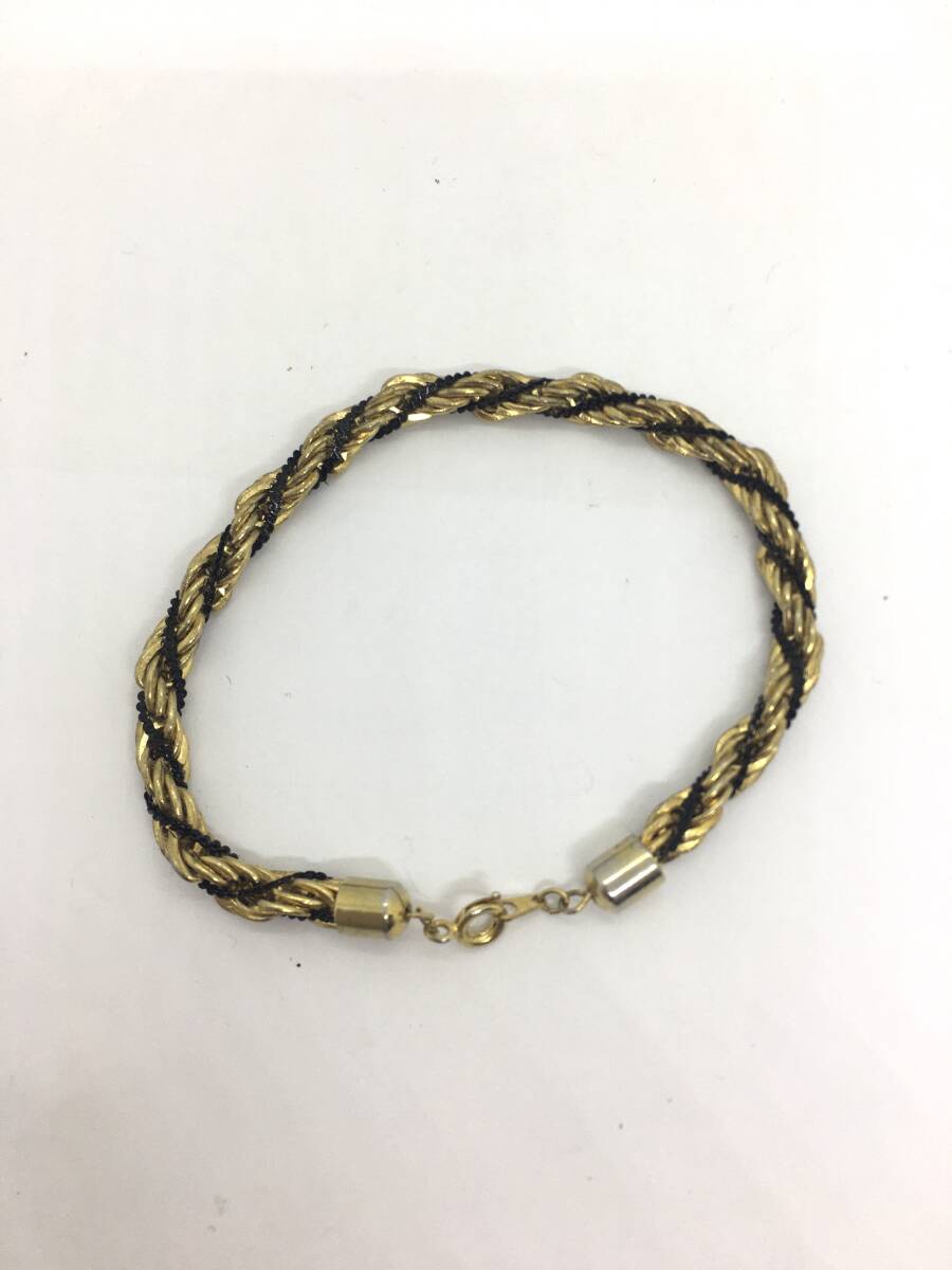 ゴールド×ブラック ツイスト デザイン ブレスレット拍卖