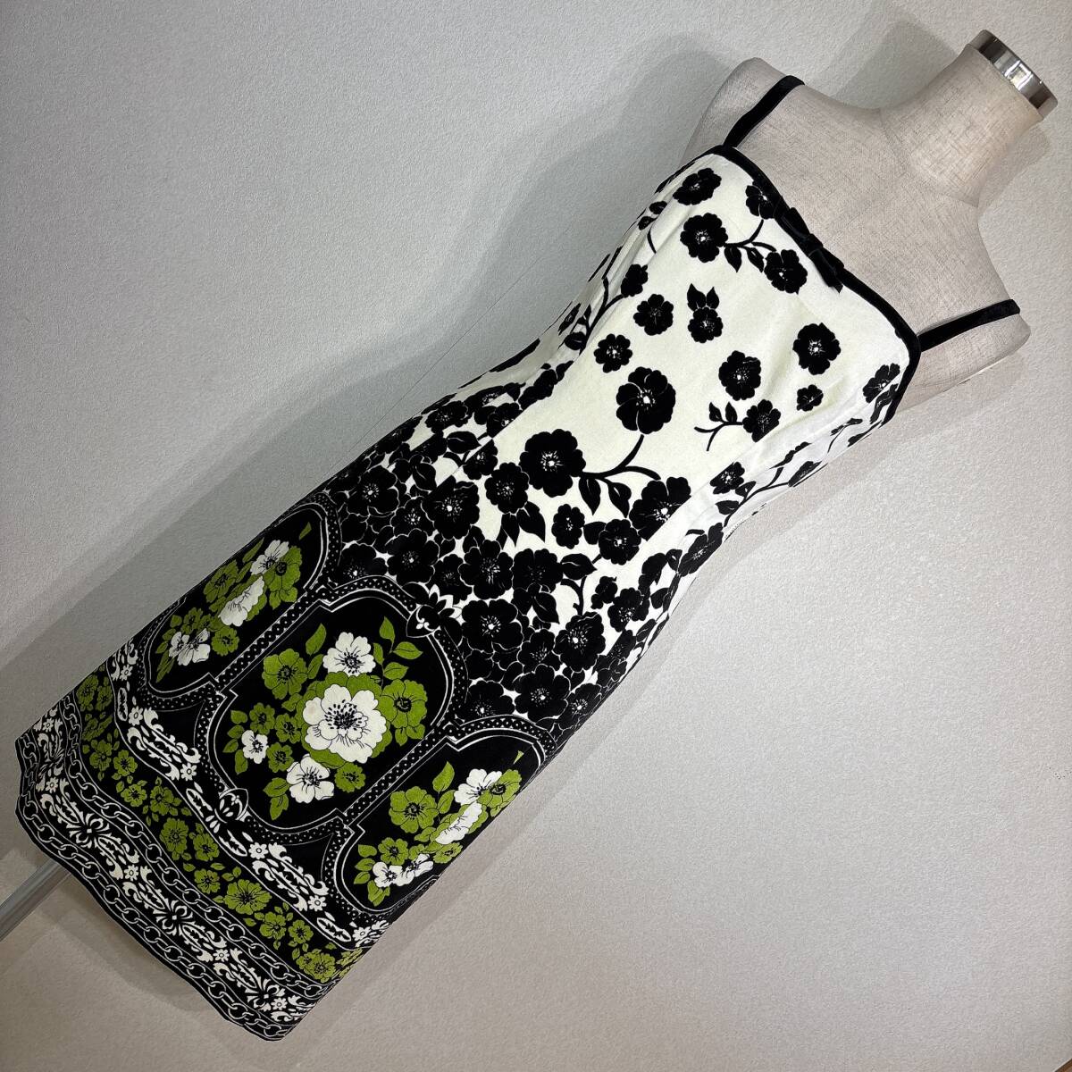 C234■nanette lepore/ナネットレポー★花柄ベロア★キャミワンピース■2拍卖