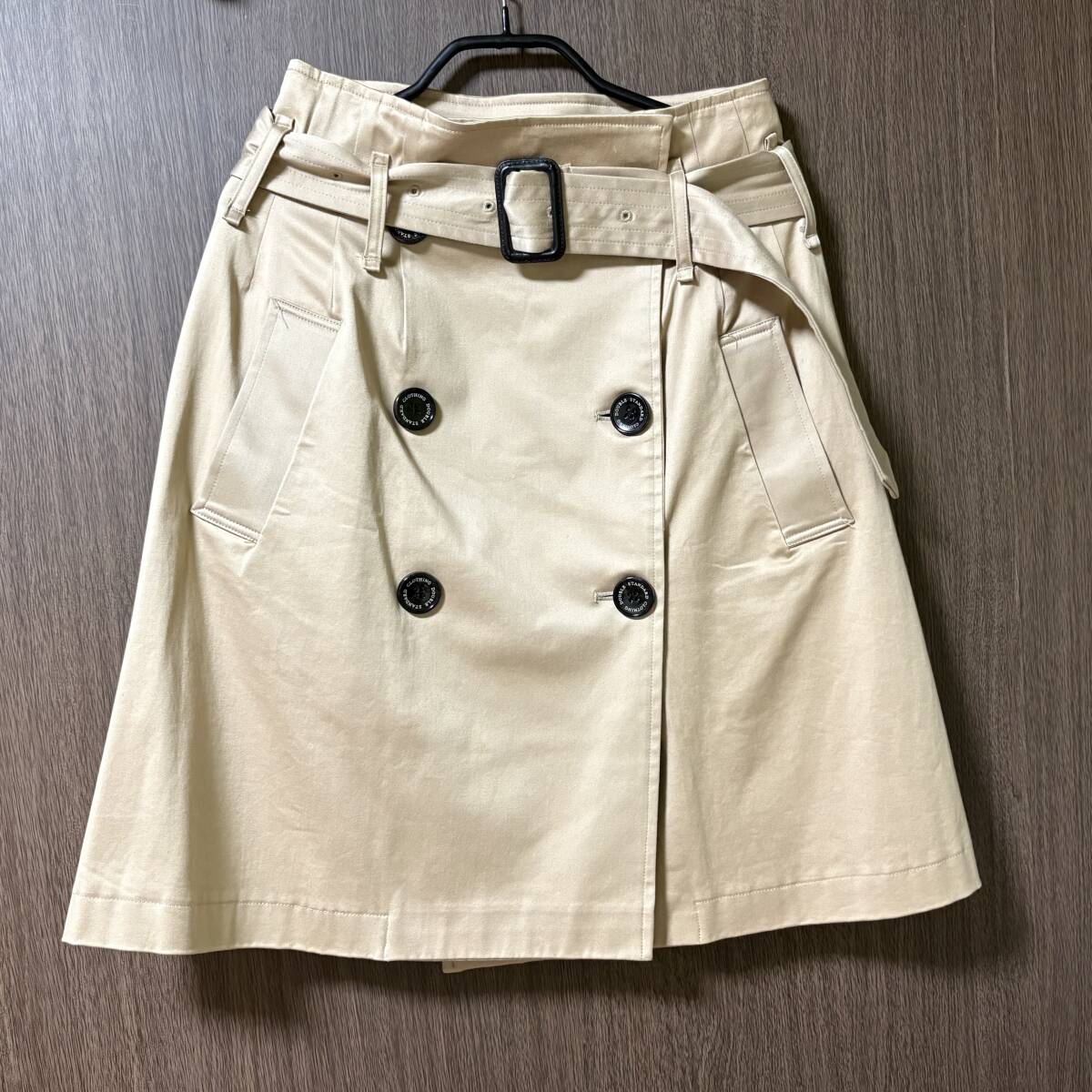 36★ダブルスタンダードクロージング DOUBLESTANDARDCLOTHING★トレンチコート風スカート 日本製拍卖
