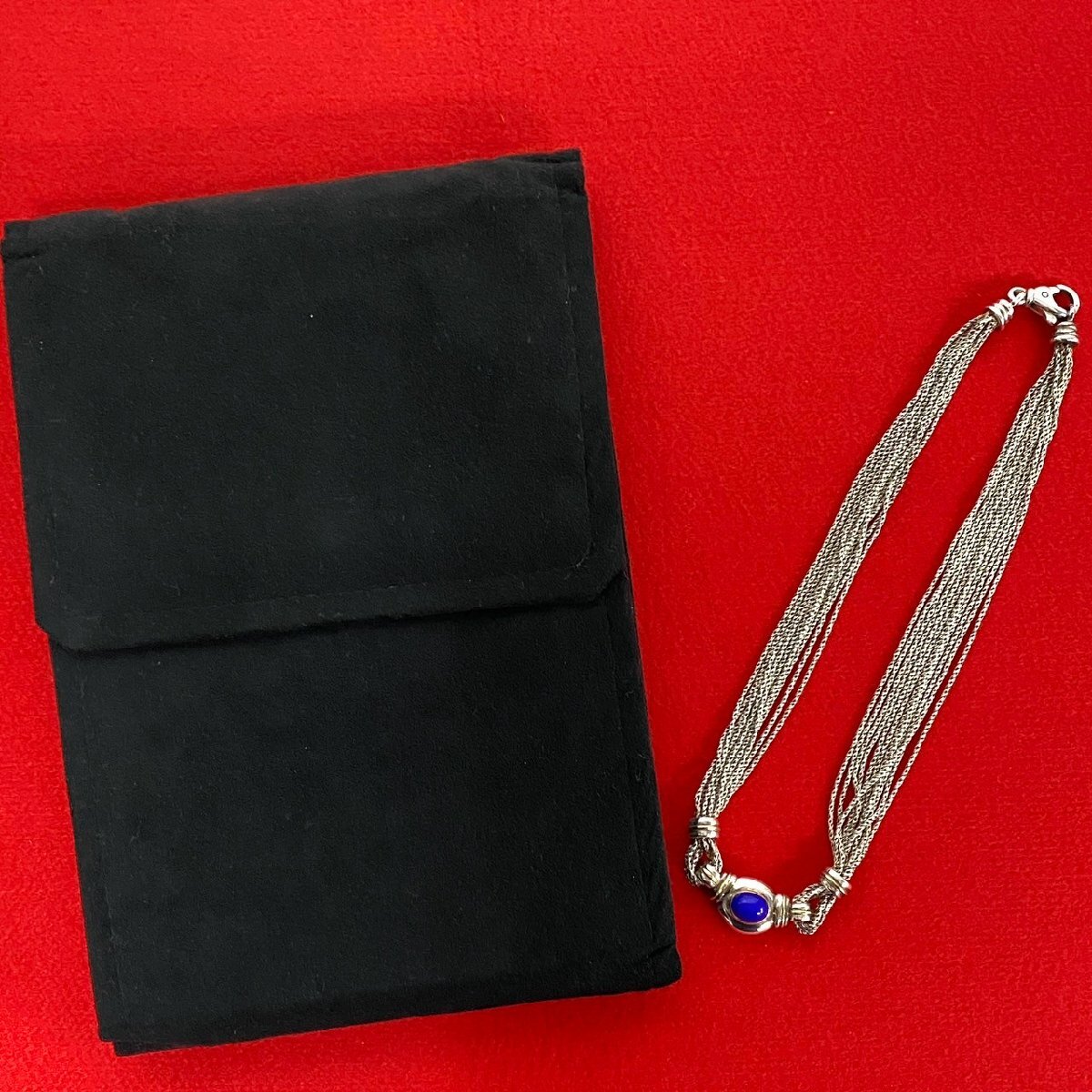 極 美品 TIFFANY&Co. ティファニー ヴィンテージ シルバー925 K14 ラピスラズリ ネックレス ペンダント チョーカー シルバー 60919拍卖