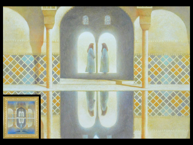 福井良佑 水の音(アルハンブラ宮殿にて)風景画 アクリル画(顔料)F20号 キャンバス 額装 共シール 共タトウ 父 福井良之助 s25012603拍卖