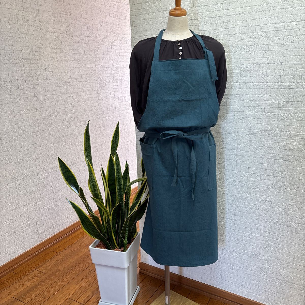 即決♪ ⑩ 大人用~エプロン・ メンズ・レディース カフェ エプロン (ターコイズ)拍卖