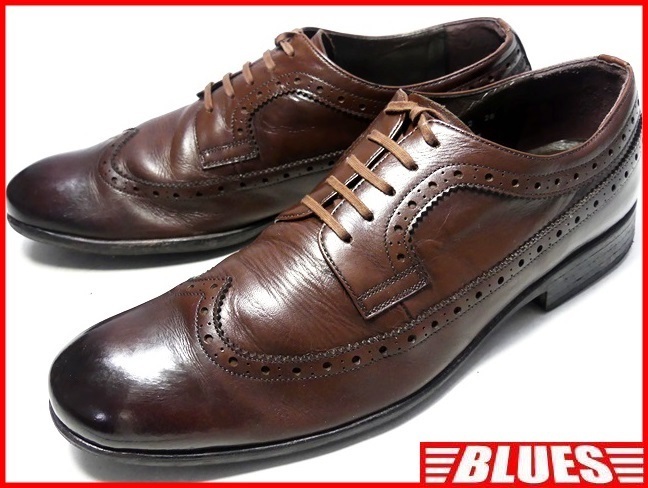 即決★GIAN FRANCO GIOVANNI★26cm レザービジネスシューズ ジャンフランコジョバンニ 茶 ブラウン 本革 ウイングチップ 本皮 ドレス 革靴拍卖