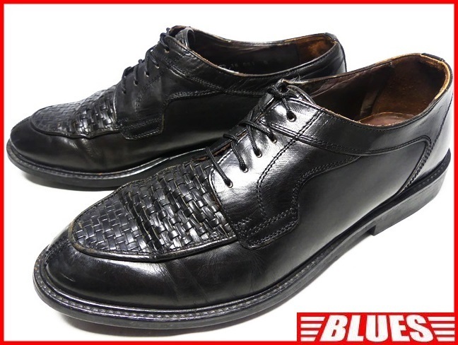 即決★イタリア製 CABLE&Co★27cm レザービジネスシューズ ケイブル&コー メンズ 9 黒 ブラック 本革 イントレチャート 本皮 ドレス 革靴拍卖