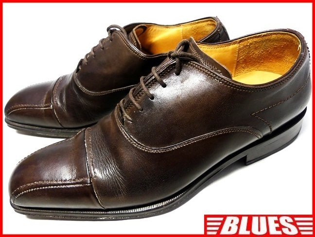 即決★イタリア製 PRIMA MODA★25.5cm レザービジネスシューズ プリマモード メンズ 41 茶 ブラウン 本革 ドレス 本皮 ヒール 革靴 底革拍卖