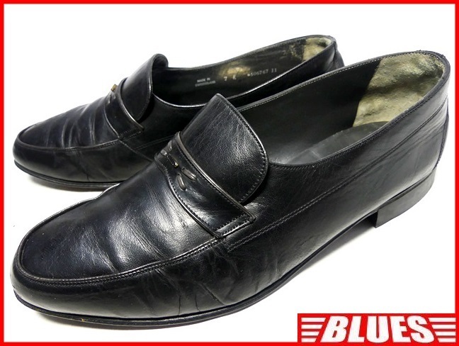 即決★BALLY★25cm レザーローファー バリー メンズ 7E 黒 ブラック 本革 ビジネスシューズ 本皮 ドレス 革靴 スリッポン ヒール拍卖