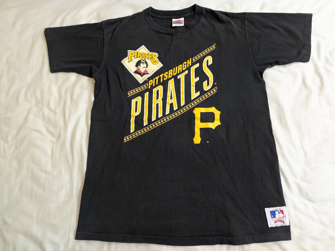 USA製 NUTMEG ナツメグ PITTSBURGH PIRATES ベースボール 半袖Tシャツ ブラック サイズXL MLBオフィシャルライセンス ビンテージ 即決拍卖