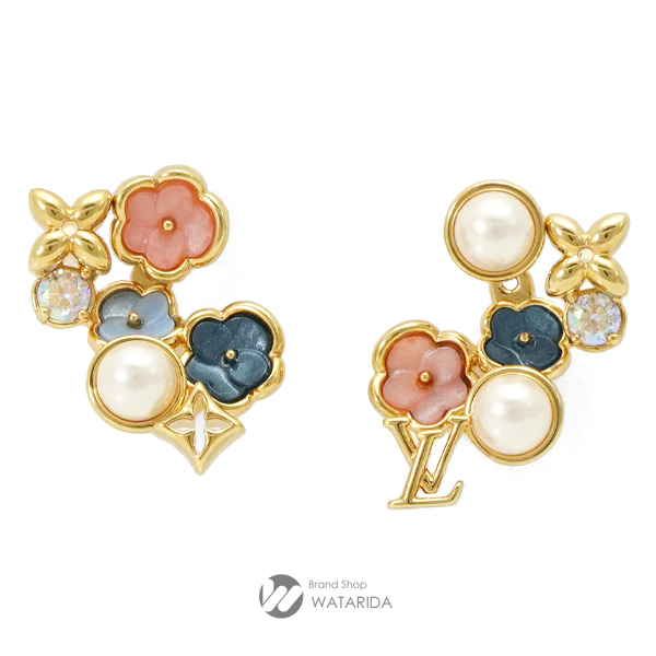 ルイヴィトン Louis Vuitton ピアス LV ボタニカ M01642 GP メタル 箱・保存袋付 送料無料拍卖