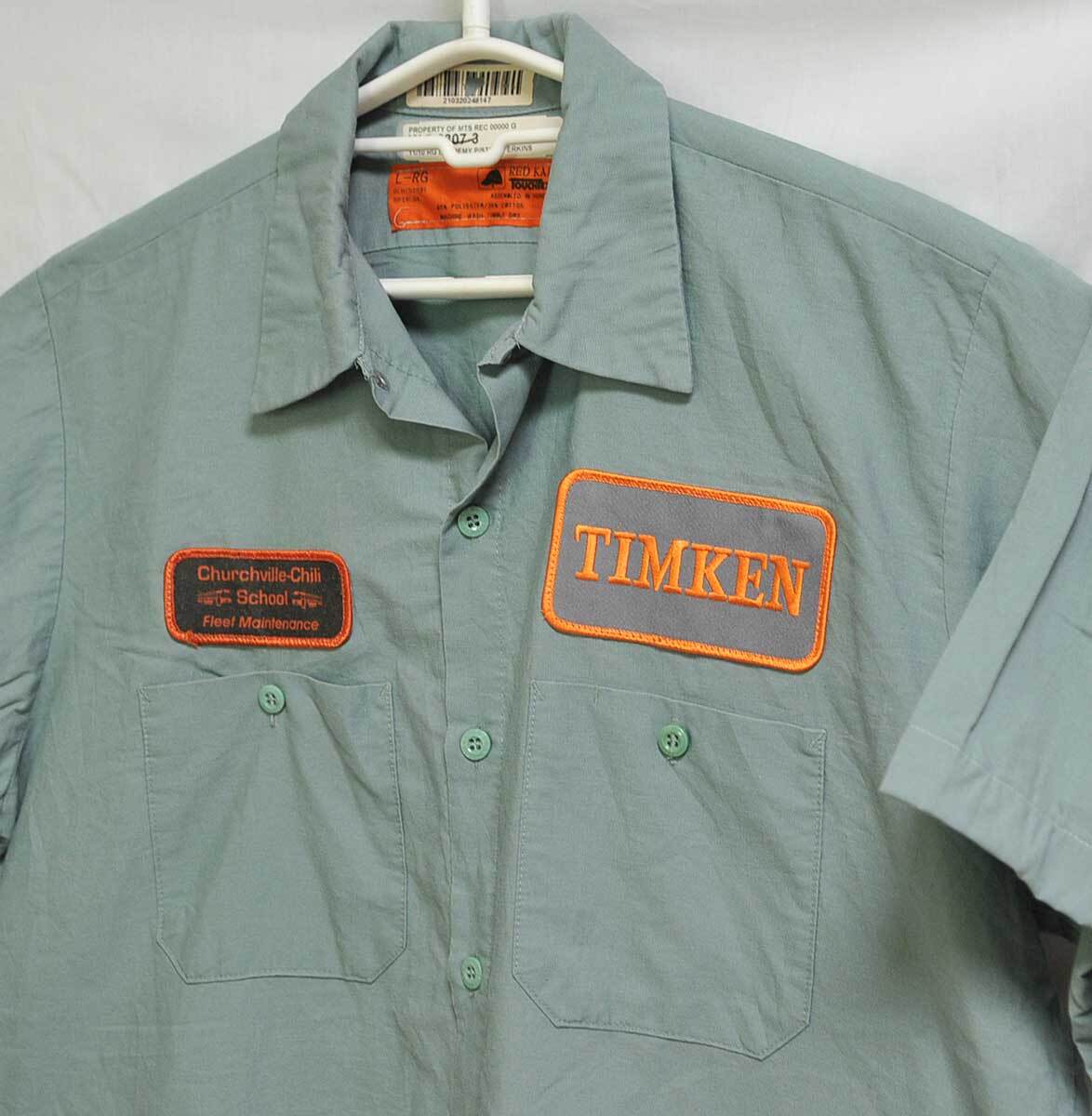 古着●レッドキャップ 半袖ワーカーシャツ チャーチヴィレ チリ スクール 車両保守 L xwp拍卖