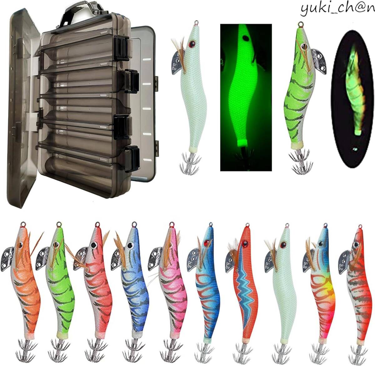 エギルアー 2.5号 エギング釣り エギセット イカ タコ エギルアー ルアーケース付き 10本セット 防水ルアーケース付き拍卖