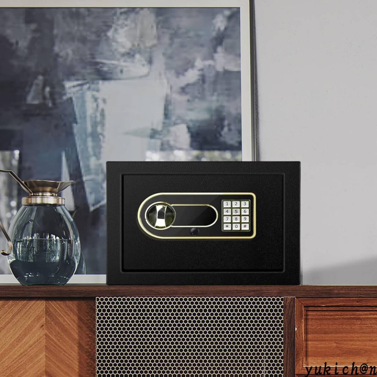 金庫 家庭用 小型 防犯金庫 A4書類横収納可能 テンキー式 床 壁に固定可能 safe 事務所 店 日取扱説明書付 22L拍卖